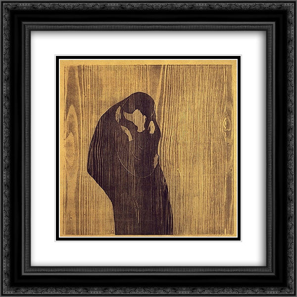 Kiss IV 20x20 Black Ornate Wood Framed Art Print Poster with Double Matting by Munch, Edvard