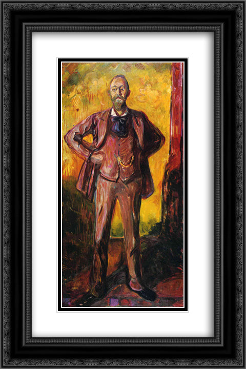 Professor Daniel Jacobson 16x24 Black Ornate Wood Framed Art Print Poster with Double Matting by Munch, Edvard