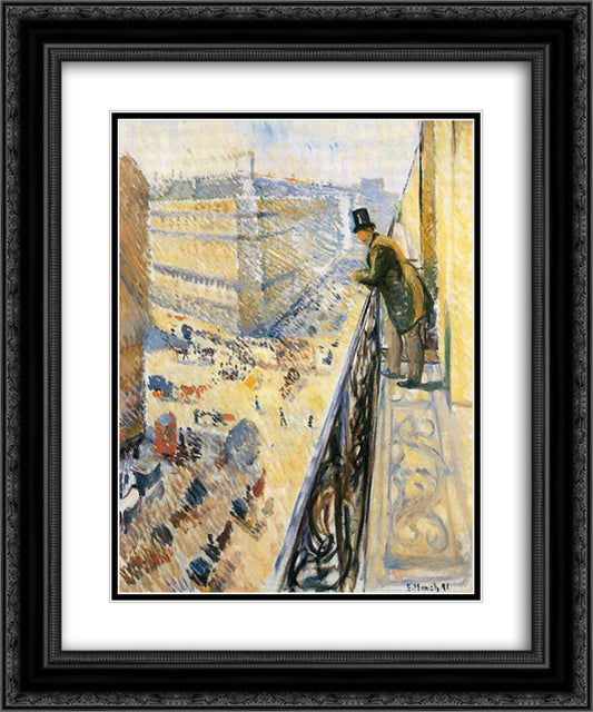 Street Lafayette 20x24 Black Ornate Wood Framed Art Print Poster with Double Matting by Munch, Edvard