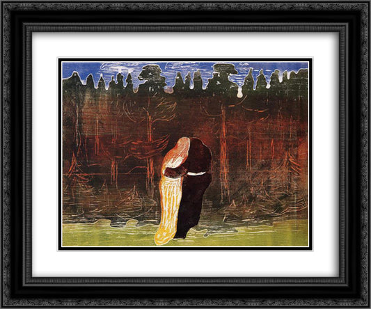 Towards the Forest II 24x20 Black Ornate Wood Framed Art Print Poster with Double Matting by Munch, Edvard