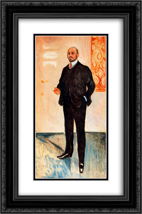 Walter Rathenau 16x24 Black Ornate Wood Framed Art Print Poster with Double Matting by Munch, Edvard