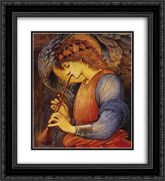 An Angel 20x22 Black Ornate Wood Framed Art Print Poster with Double Matting by Burne Jones, Edward