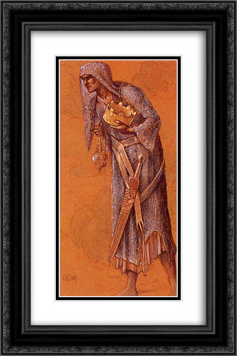 Balthazar 16x24 Black Ornate Wood Framed Art Print Poster with Double Matting by Burne Jones, Edward