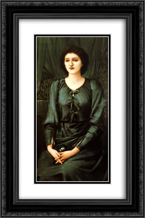 Baronne Deslandes 16x24 Black Ornate Wood Framed Art Print Poster with Double Matting by Burne Jones, Edward