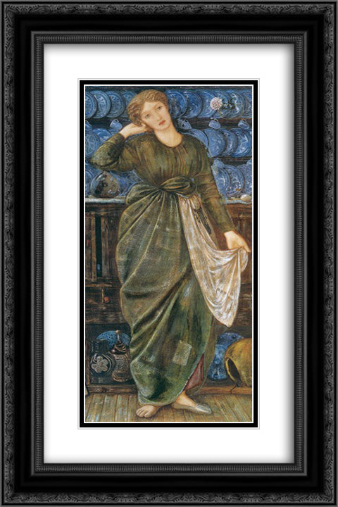 Cinderella 16x24 Black Ornate Wood Framed Art Print Poster with Double Matting by Burne Jones, Edward