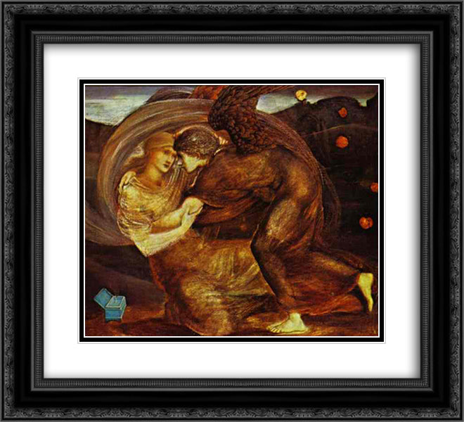 Cupid Delivering Psyche 22x20 Black Ornate Wood Framed Art Print Poster with Double Matting by Burne Jones, Edward