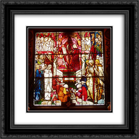 David's Charge to Solomon 20x20 Black Ornate Wood Framed Art Print Poster with Double Matting by Burne Jones, Edward