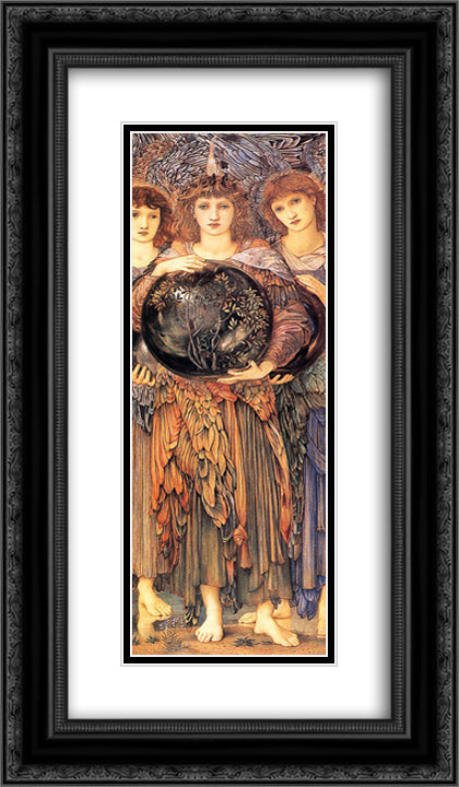 Days of Creation, The 3rd Day 14x24 Black Ornate Wood Framed Art Print Poster with Double Matting by Burne Jones, Edward