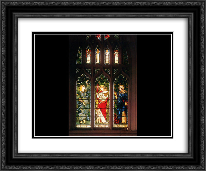 Faith Hope and Charity 24x20 Black Ornate Wood Framed Art Print Poster with Double Matting by Burne Jones, Edward