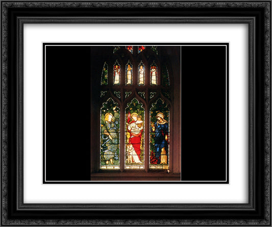 Faith Hope and Charity 24x20 Black Ornate Wood Framed Art Print Poster with Double Matting by Burne Jones, Edward