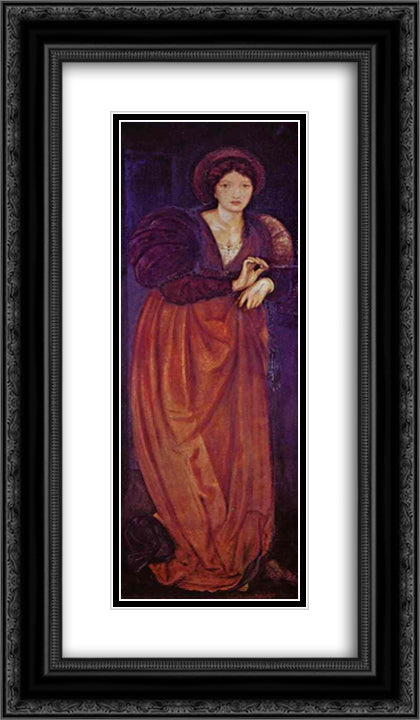 Fatima 14x24 Black Ornate Wood Framed Art Print Poster with Double Matting by Burne Jones, Edward