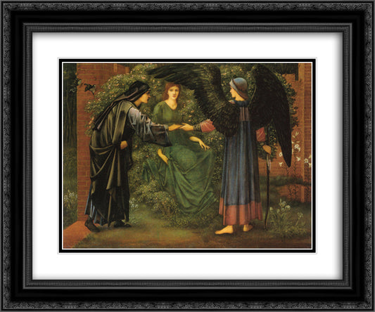 Heart of the Rose 24x20 Black Ornate Wood Framed Art Print Poster with Double Matting by Burne Jones, Edward