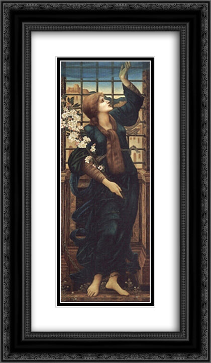 Hope 14x24 Black Ornate Wood Framed Art Print Poster with Double Matting by Burne Jones, Edward