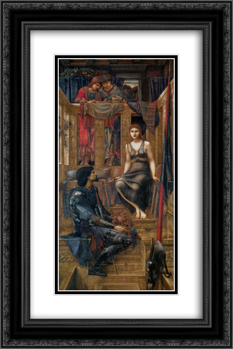 King Cophetua and the Beggar Maid 16x24 Black Ornate Wood Framed Art Print Poster with Double Matting by Burne Jones, Edward