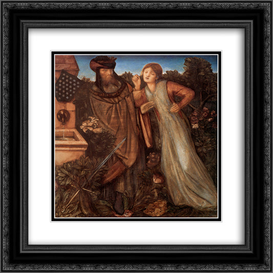 King Mark and La Belle Iseult 20x20 Black Ornate Wood Framed Art Print Poster with Double Matting by Burne Jones, Edward