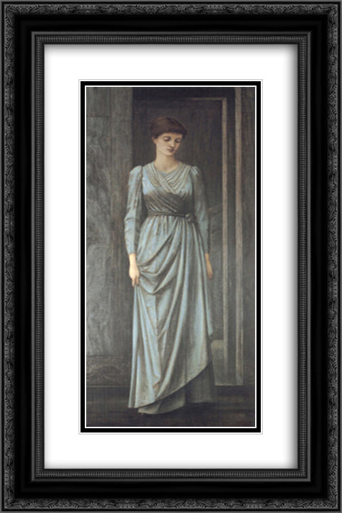 Lady Windsor 16x24 Black Ornate Wood Framed Art Print Poster with Double Matting by Burne Jones, Edward