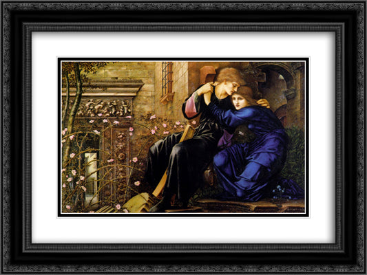 Love Among the Ruins 24x18 Black Ornate Wood Framed Art Print Poster with Double Matting by Burne Jones, Edward