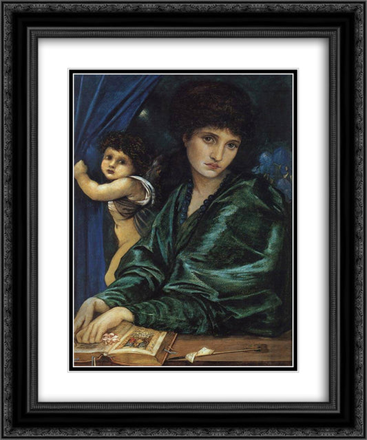 Maria Zambaco 20x24 Black Ornate Wood Framed Art Print Poster with Double Matting by Burne Jones, Edward