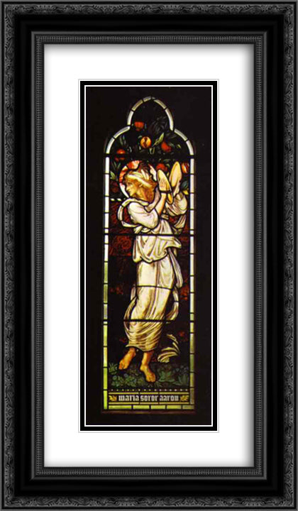 Miriam 14x24 Black Ornate Wood Framed Art Print Poster with Double Matting by Burne Jones, Edward