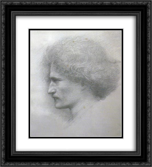 Paderewski 20x22 Black Ornate Wood Framed Art Print Poster with Double Matting by Burne Jones, Edward