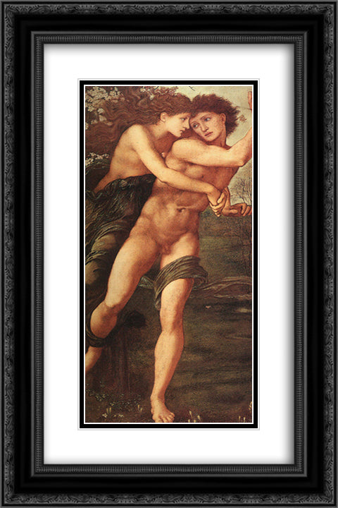 Phyllis and Demophon 16x24 Black Ornate Wood Framed Art Print Poster with Double Matting by Burne Jones, Edward