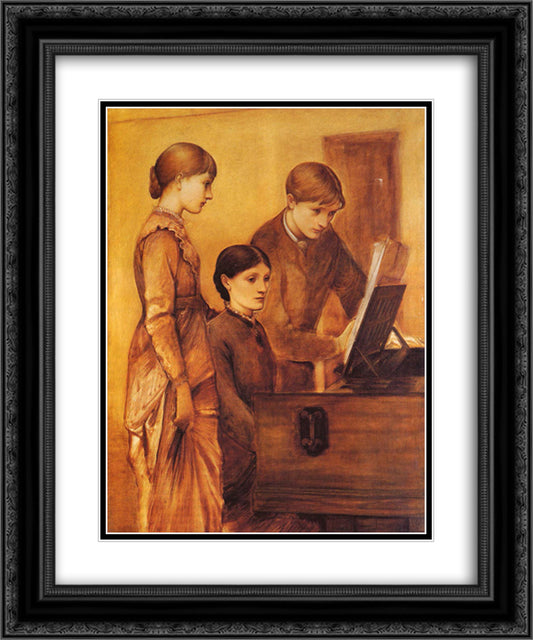 Portrait Group Of The Artists Family 20x24 Black Ornate Wood Framed Art Print Poster with Double Matting by Burne Jones, Edward