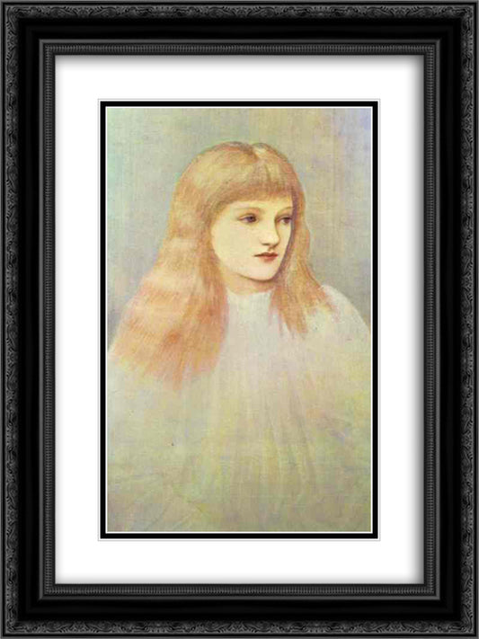 Portrait of Cecily Horner 18x24 Black Ornate Wood Framed Art Print Poster with Double Matting by Burne Jones, Edward