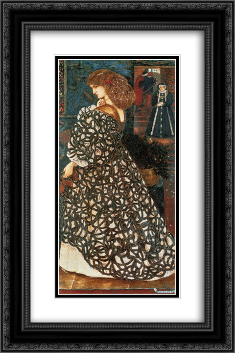 Sidonia von Bork 16x24 Black Ornate Wood Framed Art Print Poster with Double Matting by Burne Jones, Edward