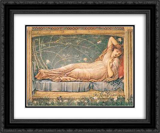 Sleeping Beauty 24x20 Black Ornate Wood Framed Art Print Poster with Double Matting by Burne Jones, Edward