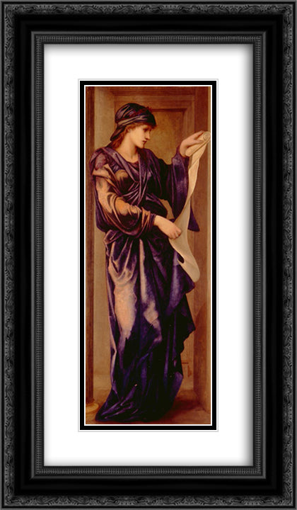 Sybil 14x24 Black Ornate Wood Framed Art Print Poster with Double Matting by Burne Jones, Edward