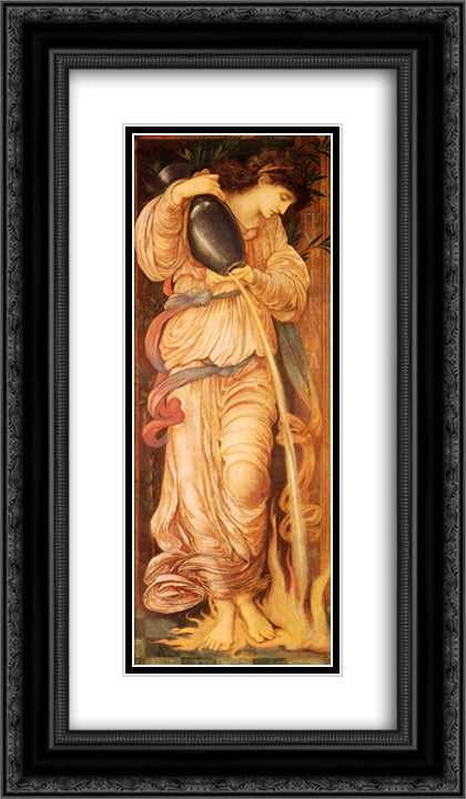 Temperantia 14x24 Black Ornate Wood Framed Art Print Poster with Double Matting by Burne Jones, Edward