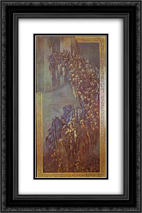 The Fall of Lucifer 16x24 Black Ornate Wood Framed Art Print Poster with Double Matting by Burne Jones, Edward