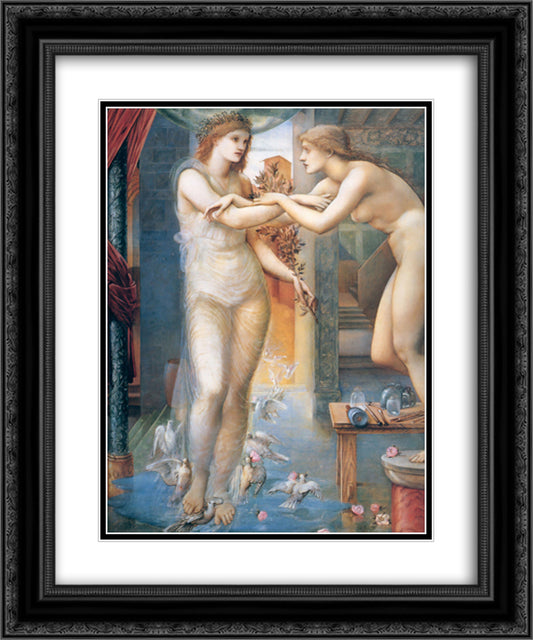 The Godhead Fires 20x24 Black Ornate Wood Framed Art Print Poster with Double Matting by Burne Jones, Edward