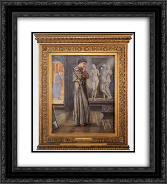 The Heart Desires 20x22 Black Ornate Wood Framed Art Print Poster with Double Matting by Burne Jones, Edward
