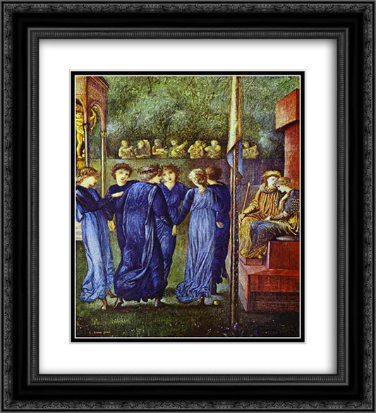 The King's Wedding 20x22 Black Ornate Wood Framed Art Print Poster with Double Matting by Burne Jones, Edward