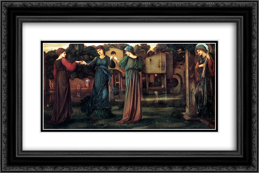 The Mill 24x16 Black Ornate Wood Framed Art Print Poster with Double Matting by Burne Jones, Edward