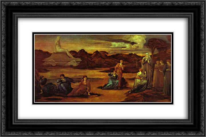 The Passing of Venus 24x16 Black Ornate Wood Framed Art Print Poster with Double Matting by Burne Jones, Edward