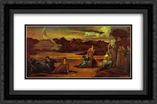 The Passing of Venus 24x16 Black Ornate Wood Framed Art Print Poster with Double Matting by Burne Jones, Edward