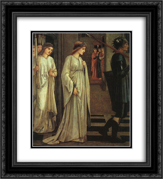 The Princess Sabra Led to the Dragon Painting 20x22 Black Ornate Wood Framed Art Print Poster with Double Matting by Burne Jones, Edward