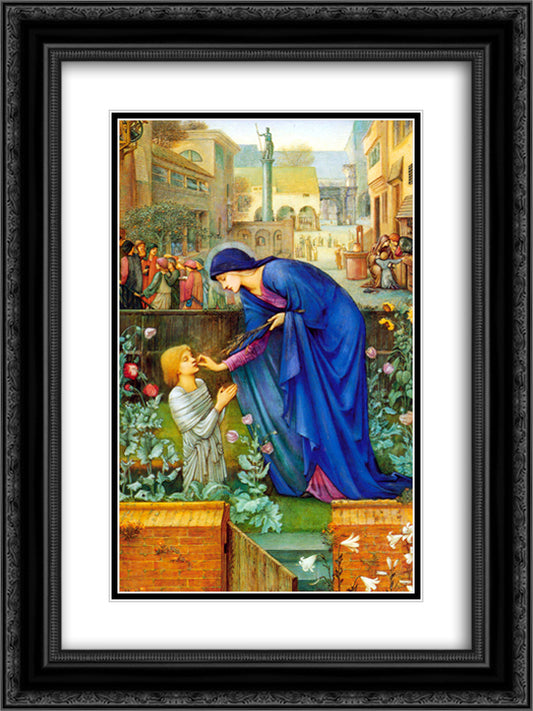 The Prioress'sTale 18x24 Black Ornate Wood Framed Art Print Poster with Double Matting by Burne Jones, Edward