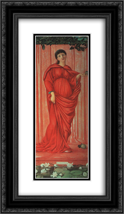 The Seasons, Autumn 14x24 Black Ornate Wood Framed Art Print Poster with Double Matting by Burne Jones, Edward
