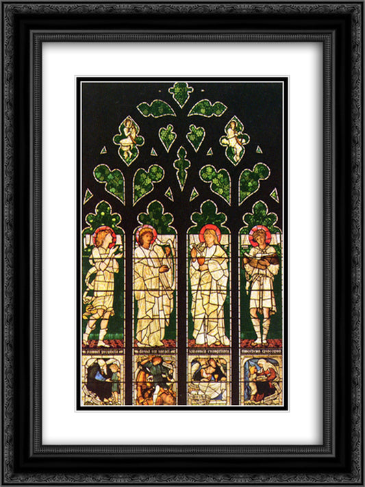 The Vyner memorial window 18x24 Black Ornate Wood Framed Art Print Poster with Double Matting by Burne Jones, Edward