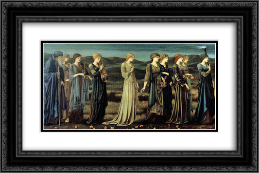 The Wedding of Psyche 24x16 Black Ornate Wood Framed Art Print Poster with Double Matting by Burne Jones, Edward