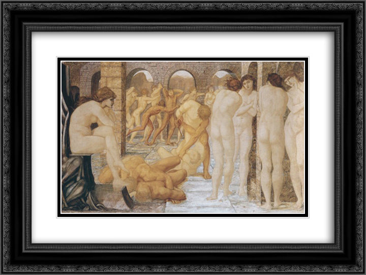 Venus Discordia 24x18 Black Ornate Wood Framed Art Print Poster with Double Matting by Burne Jones, Edward