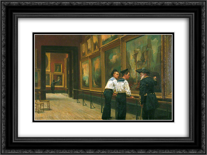 Twas a Famous Victory 24x18 Black Ornate Wood Framed Art Print Poster with Double Matting by Taylor, Edward R.