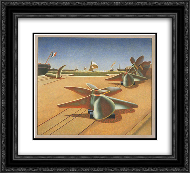 Bronze Ballet 22x20 Black Ornate Wood Framed Art Print Poster with Double Matting by Wadsworth, Edward