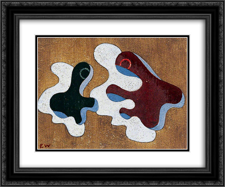 Conversation 24x20 Black Ornate Wood Framed Art Print Poster with Double Matting by Wadsworth, Edward