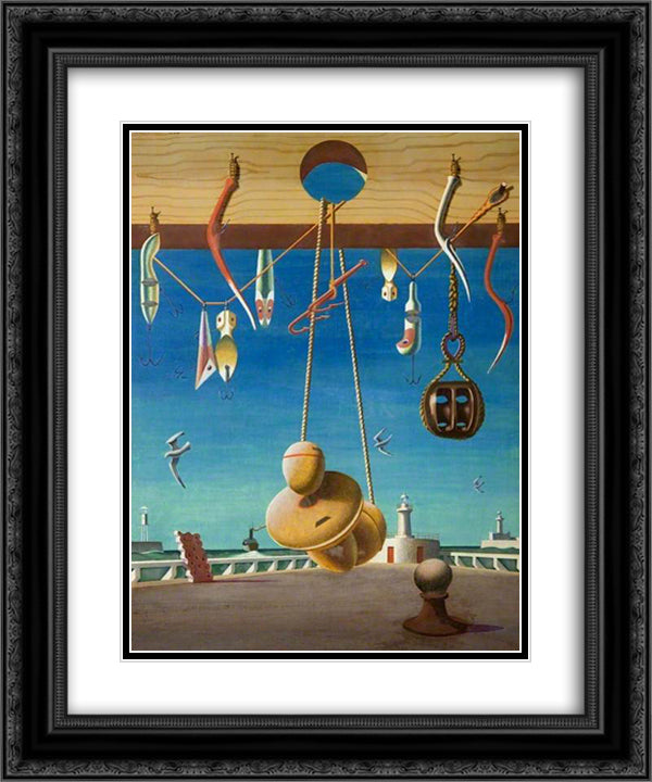 Departure 20x24 Black Ornate Wood Framed Art Print Poster with Double Matting by Wadsworth, Edward
