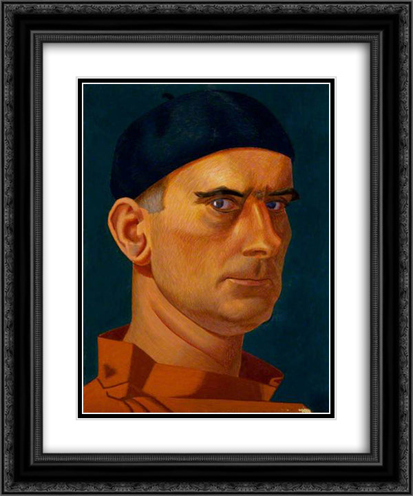 Edward Alexander Wadsworth 20x24 Black Ornate Wood Framed Art Print Poster with Double Matting by Wadsworth, Edward