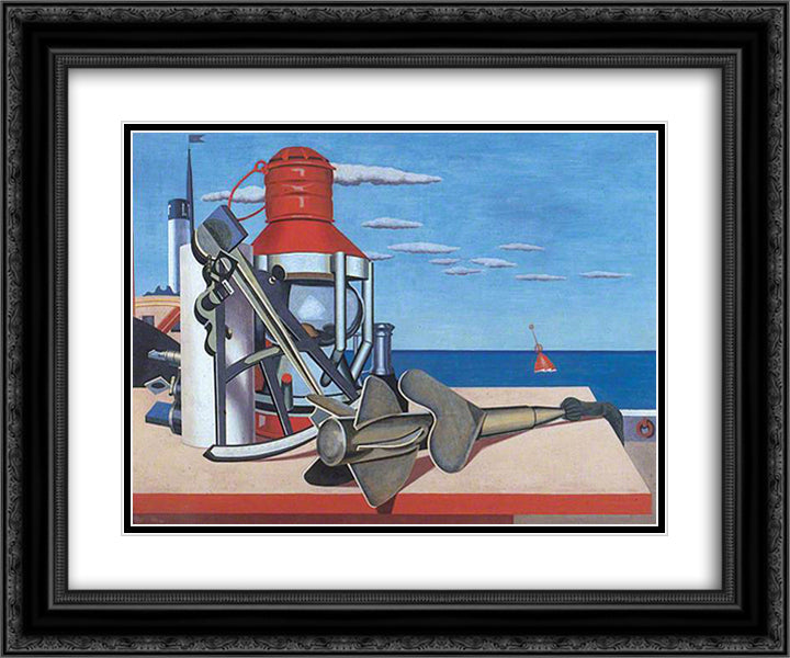 Faithful Servants (Marine) 24x20 Black Ornate Wood Framed Art Print Poster with Double Matting by Wadsworth, Edward